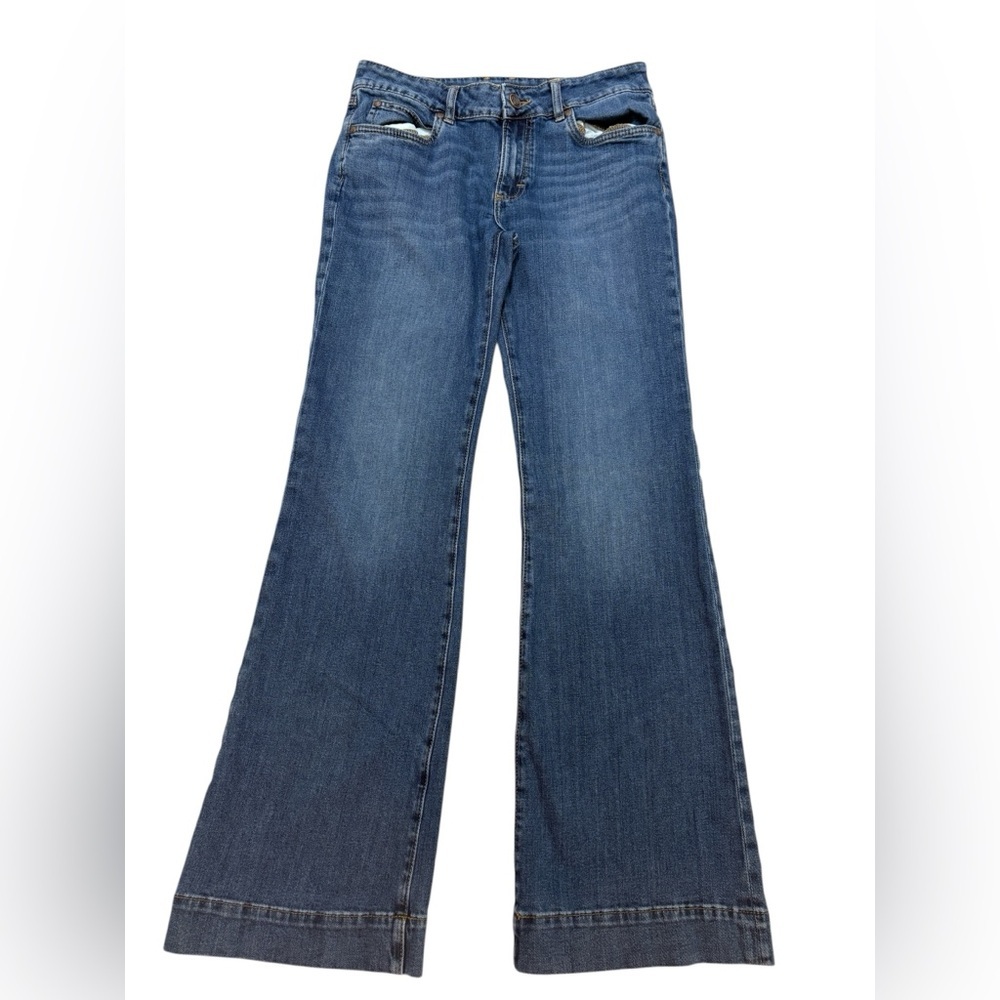 Wrangler Western Cowgirl Straight Leg Trousers Blue Denim Jeans Waist Size 30